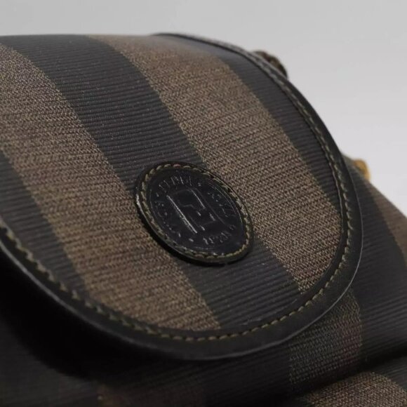 FENDI Pecan Canvas Backpack Brown Black gold Auth - Picture 3 of 16